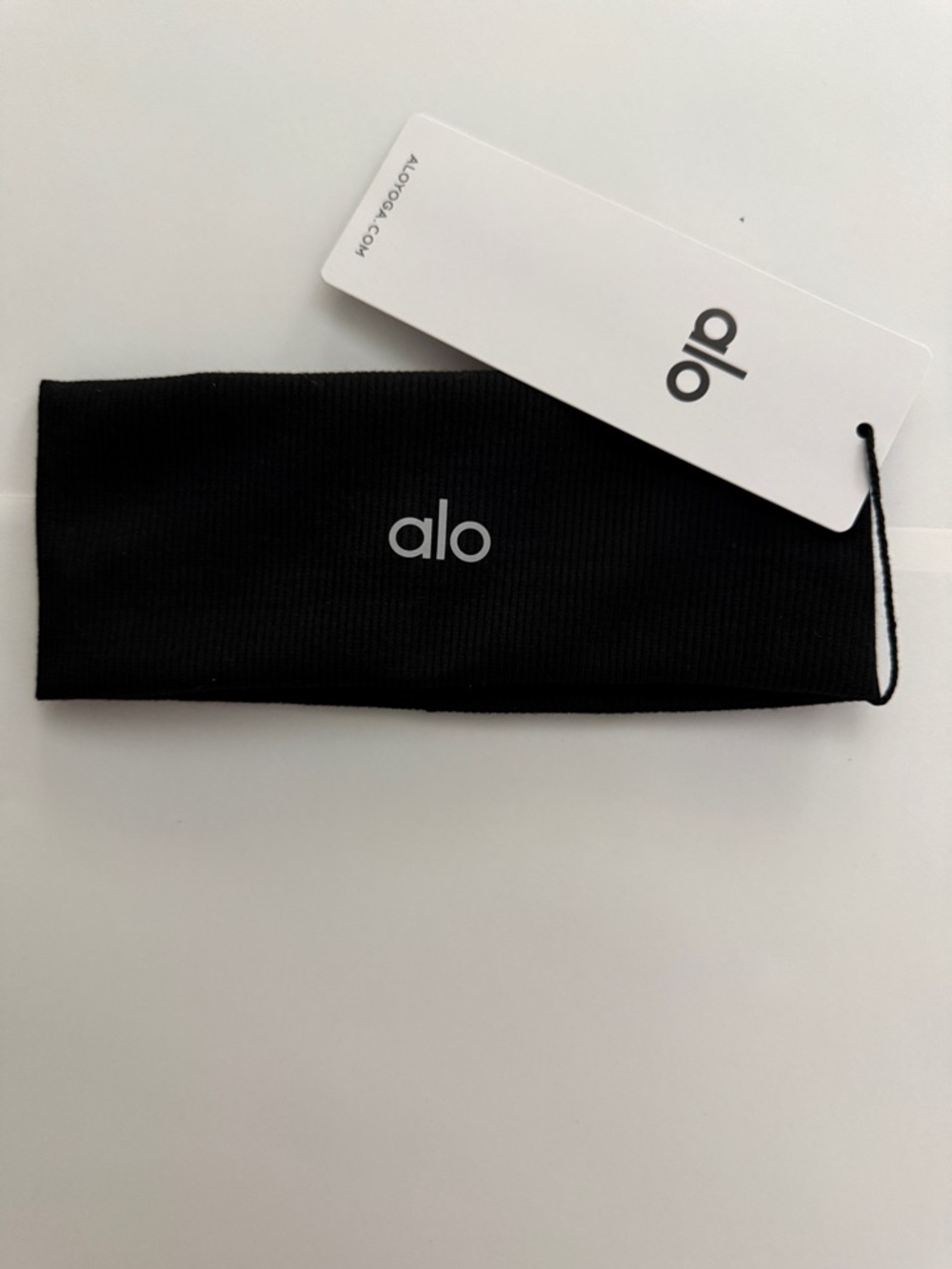 ALO Yoga Black Logo Stretch Headband